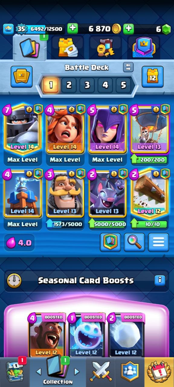 Royale Account – Level 35 | 4 Max Card