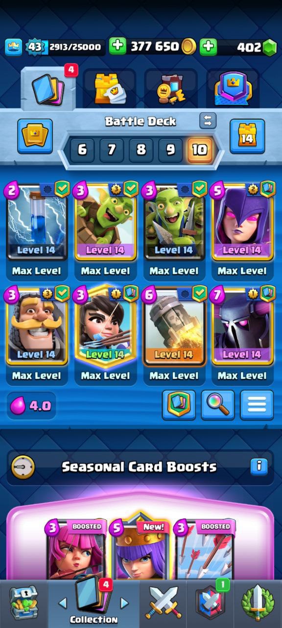 Royale Account – Level 43 | 10 Max Card